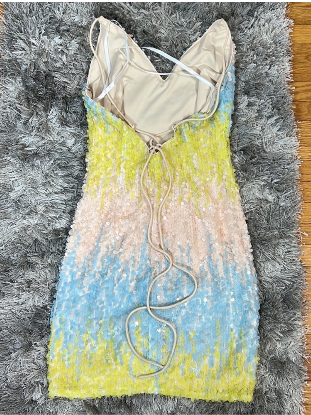 SUPERDOWN Taylor Sequin Mini Dress in Pink Multi - Picture 6 of 14